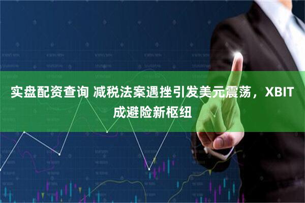 实盘配资查询 减税法案遇挫引发美元震荡，XBIT成避险新枢纽